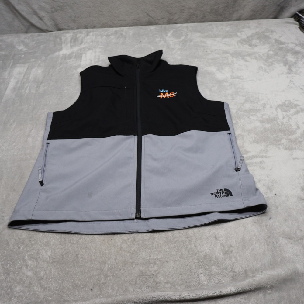 North Face Vest Womens Large Grey Castle Rock Soft Shell Full Zip Outdoor Hiking